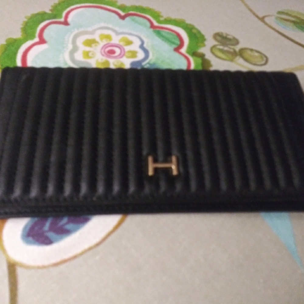 Halston black wallet